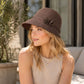 Woven Cloche Sun Hat with Floral Accent and Short Brim