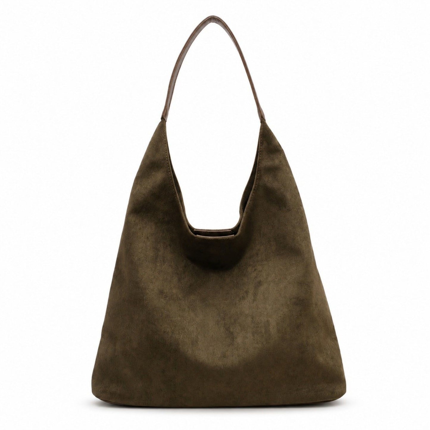 Oversized Suede-Like Hobo Shoulder Bag with Long Strap
