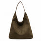 Oversized Suede-Like Hobo Shoulder Bag with Long Strap