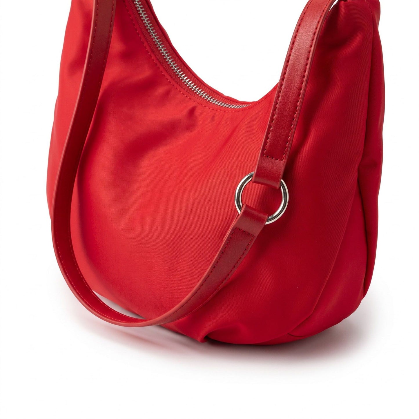 Soft Hobo Shoulder Bag with Adjustable Strap and Zip Closure