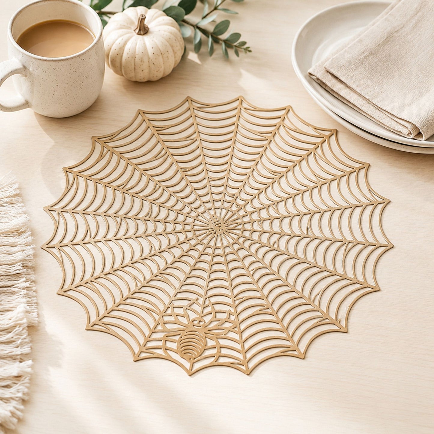 Halloween Spiderweb PVC Waterproof Non-Slip Placemat