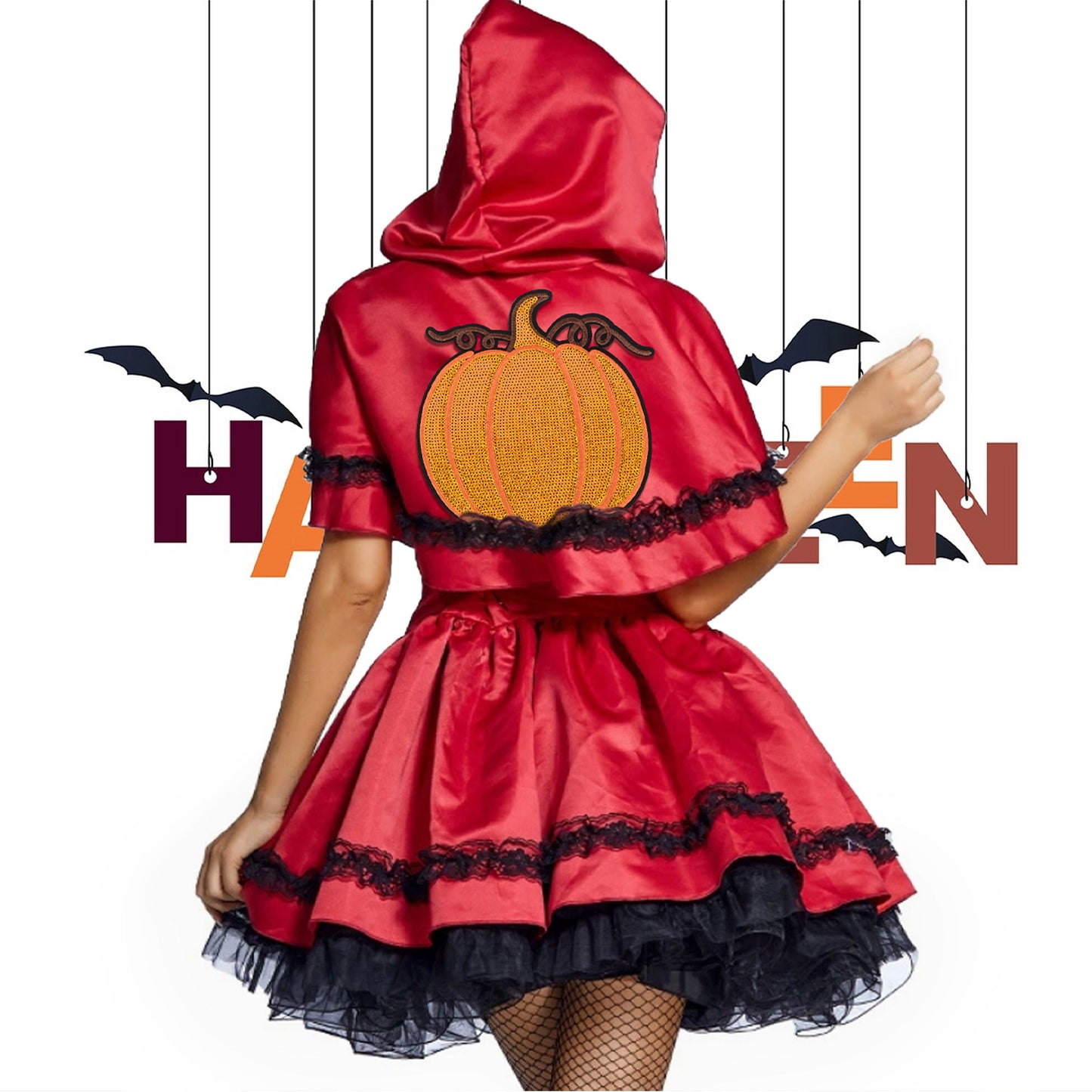 Halloween Pumpkin Ghost Large Sequin Iron On Patch Glitter Sewing Embroidery Repair Appliques Clothing Patch Costume Decor