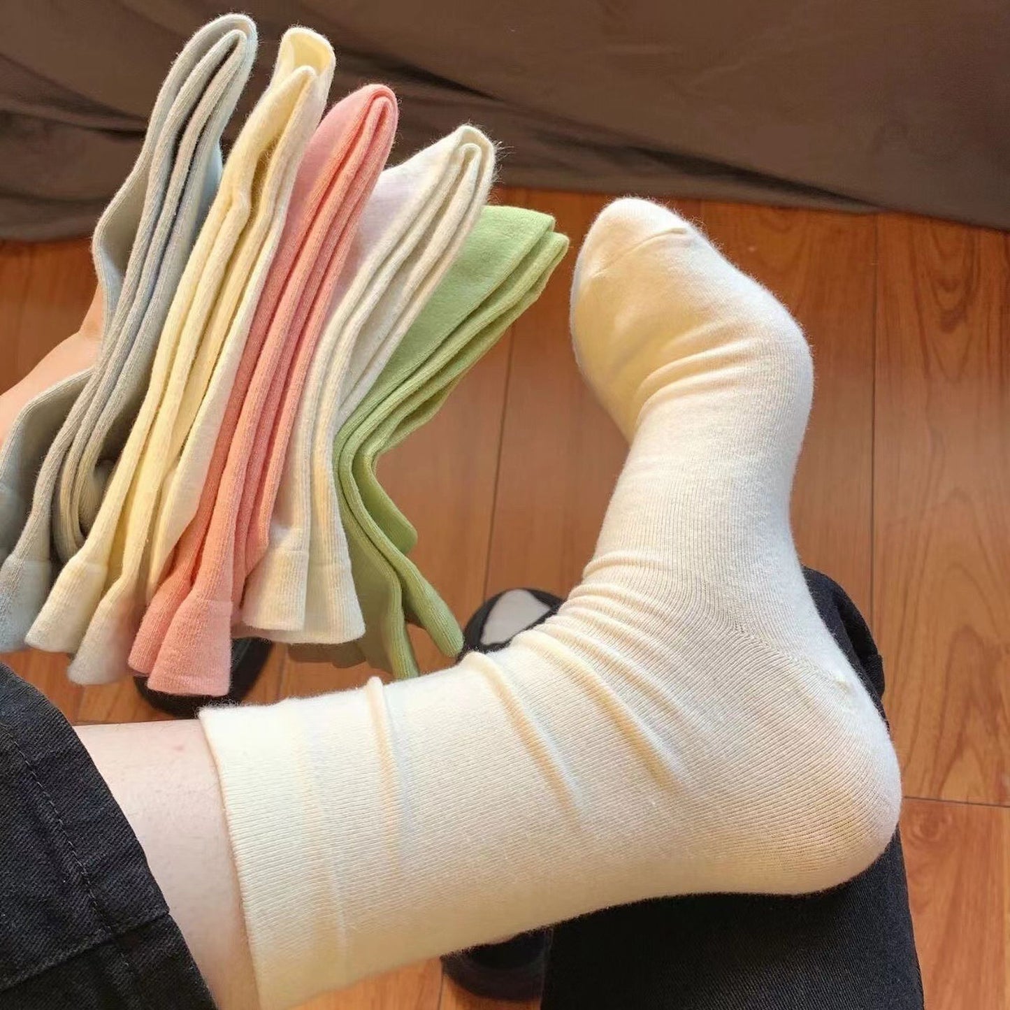 Slouchy Ankle Socks Soft Solid Cotton for Casual Comfort 2 Pairs