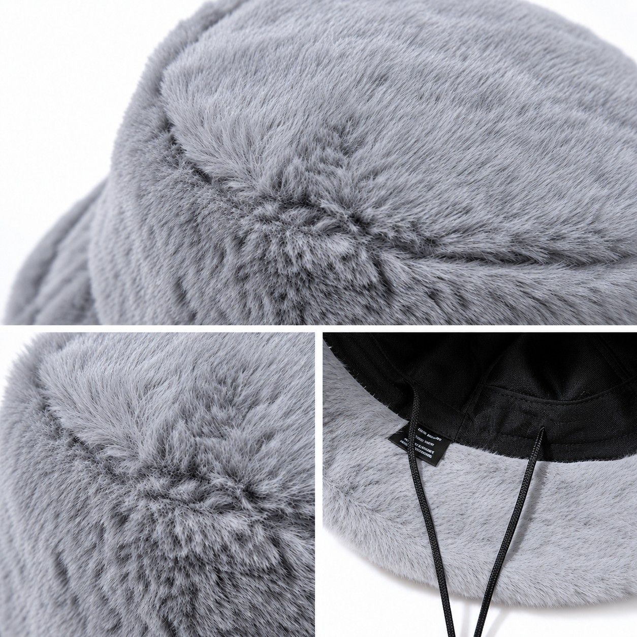 Faux Fur Bucket Hat Soft Plush Winter Casual Fashion Hat