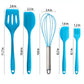 5-Piece Silicone Kitchen Utensil Set with Spatulas, Whisk and Pastry Brush
