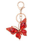 2pc Butterfly Rhinestone Keychain Bag Charm with Lobster Clasp