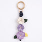 Floral Bag Charm with Three Dimensional Flowers and Key Ring