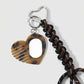 Braided Cord Keychain with Heart Comb and Mirror