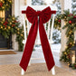 Burgundy Fabric Christmas Chair Bow Decoration