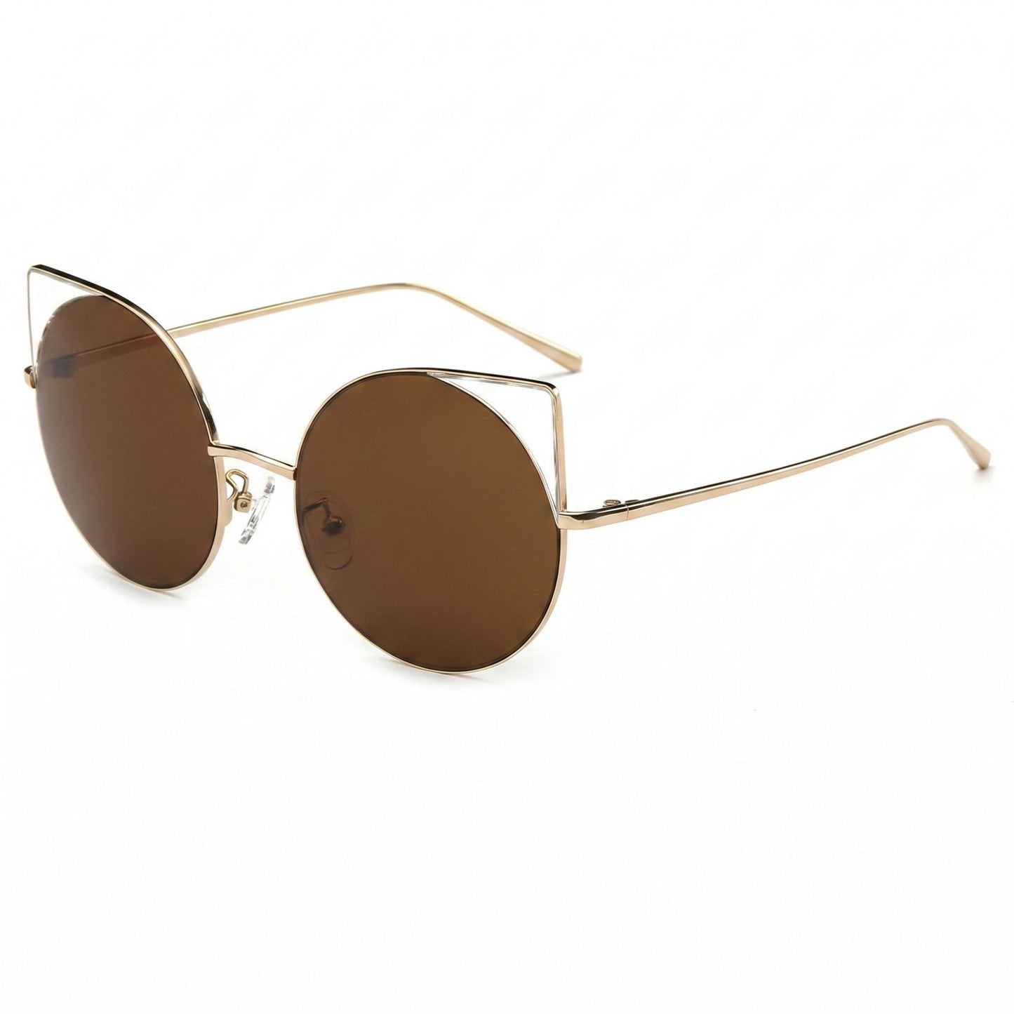 Oversized Mirrored Lens Round Cat Eye Sunglasses Chic Fashion Accessory Trendy Statement Eyewear