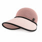 Wide Brim Woven Visor Hat with UPF 50 Plus Crown Ponytail Back and Contrast Trim