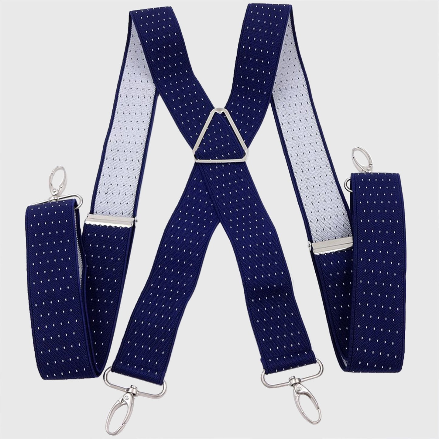 Men's Adjustable Suspenders 46in Elastic Suspenders with Clips for Formal & Casual Wear