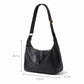 Faux Leather Hobo Shoulder Bag with Adjustable Strap and Zip Pocket