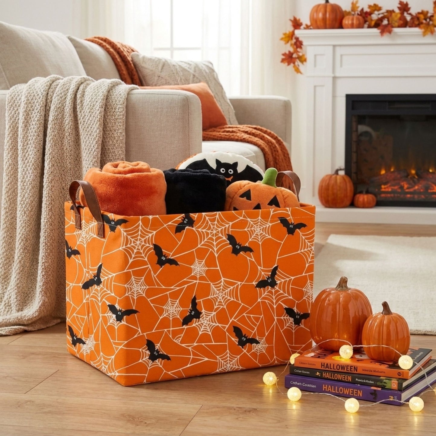 Halloween Fabric Storage Basket Foldable Organizer Bin