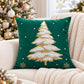 Christmas Tree Embroidered Decorative Throw Pillow Cover (Single Piece)