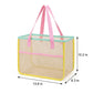 Mesh Tote Bag with Colorblock Trim and Shoulder Handles