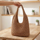 Woven Crochet Hobo Bag with Integrated Strap Slouchy Shoulder Handbag Lightweight Large Capacity Tote