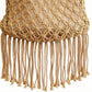 Crochet Fringe Shoulder Bag Open Knit Boho Tassel Handbag Lightweight Woven Crossbody Tote