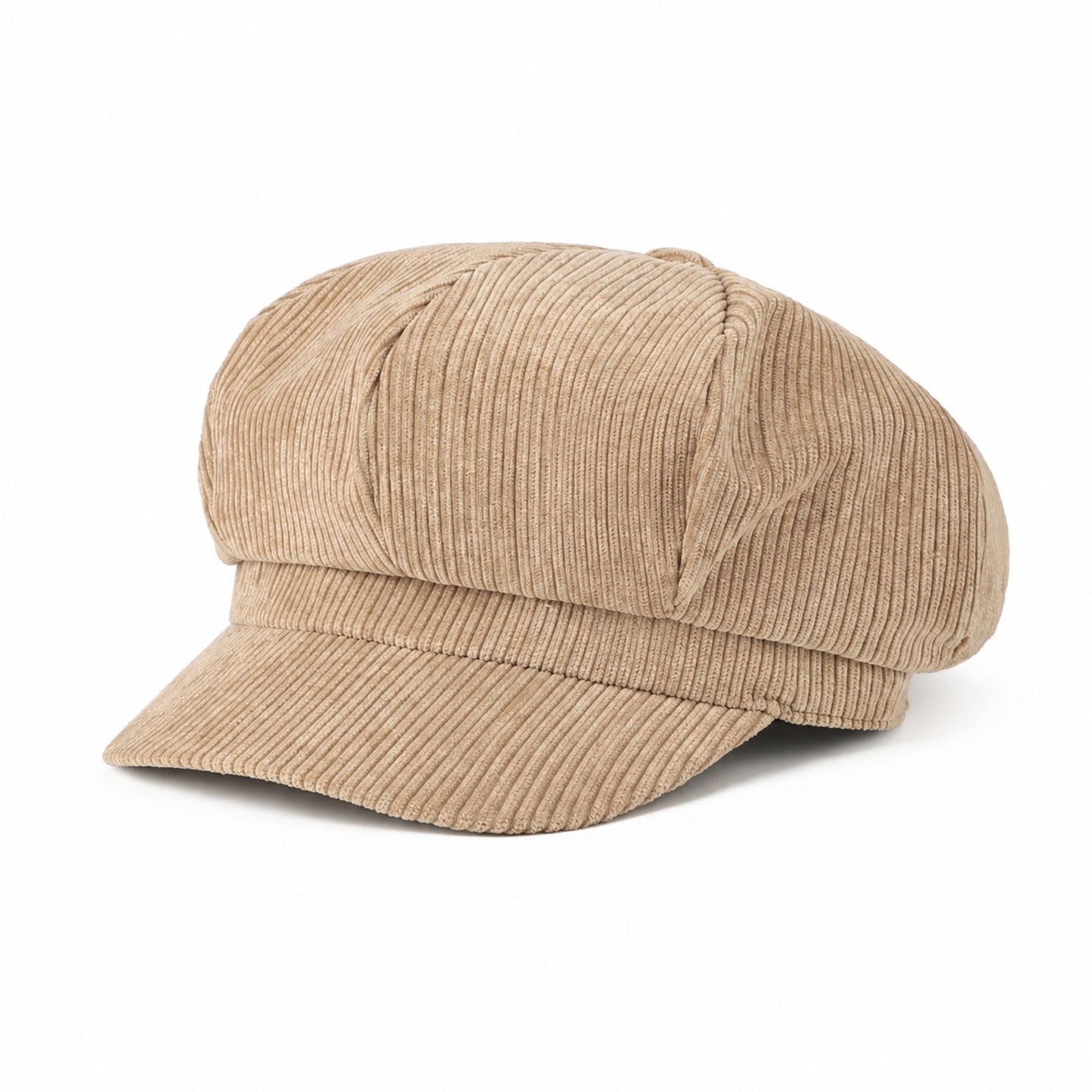 Corduroy Newsboy Cap Vintage Baker Boy Cabbie Hat with Short Brim