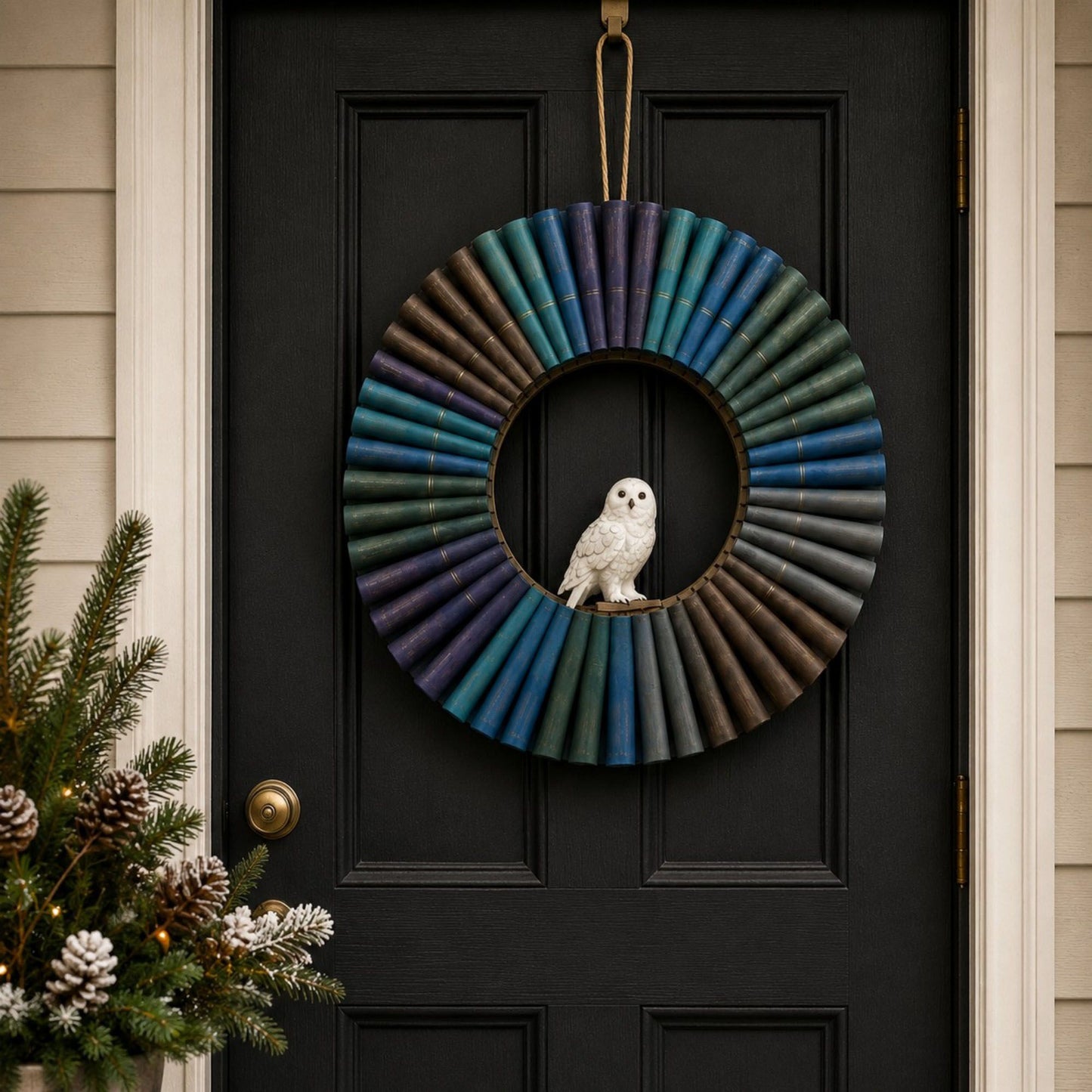 Gothic Raven Decorative Book Door Wreath 11.8 Inch