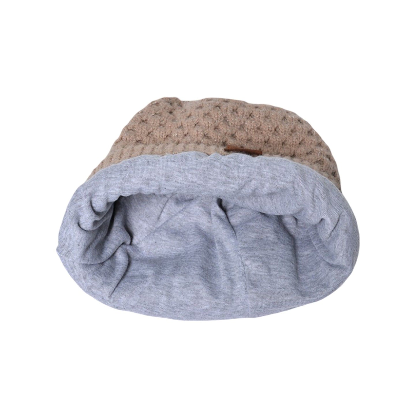 Womens Knit Beanie Hat with Ponytail Opening Soft Slouchy Winter Cap