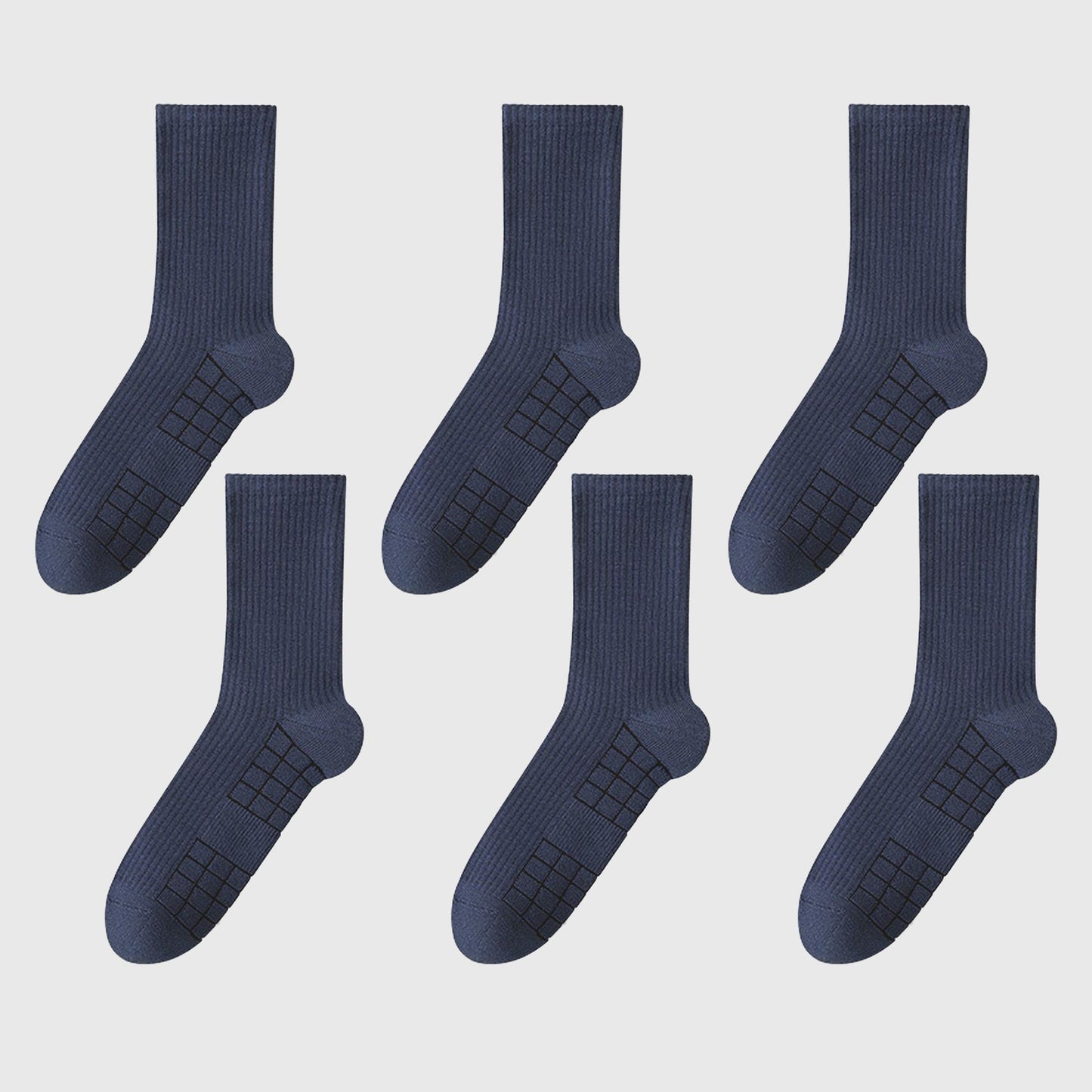 6pk Men's Crew Socks with Non - Slip Sole