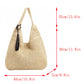 Woven Hobo Shoulder Bag with Magnetic Snap Closure and Tassel Accent