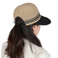 Breathable Mesh Sun Visor Cap with Ponytail Slot Adjustable Strap and Wide Brim for Outdoor Hiking and Summer Travel