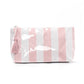 Striped PVC Cosmetic Pouch Makeup Bag with Zip Closure