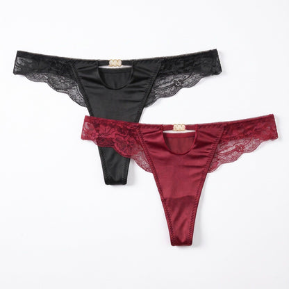 2 Pack Lace Side Cutout Thong Underwear