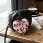 Punk Heart Faux Fur Keychain Rivet Cross Bag Charm Set