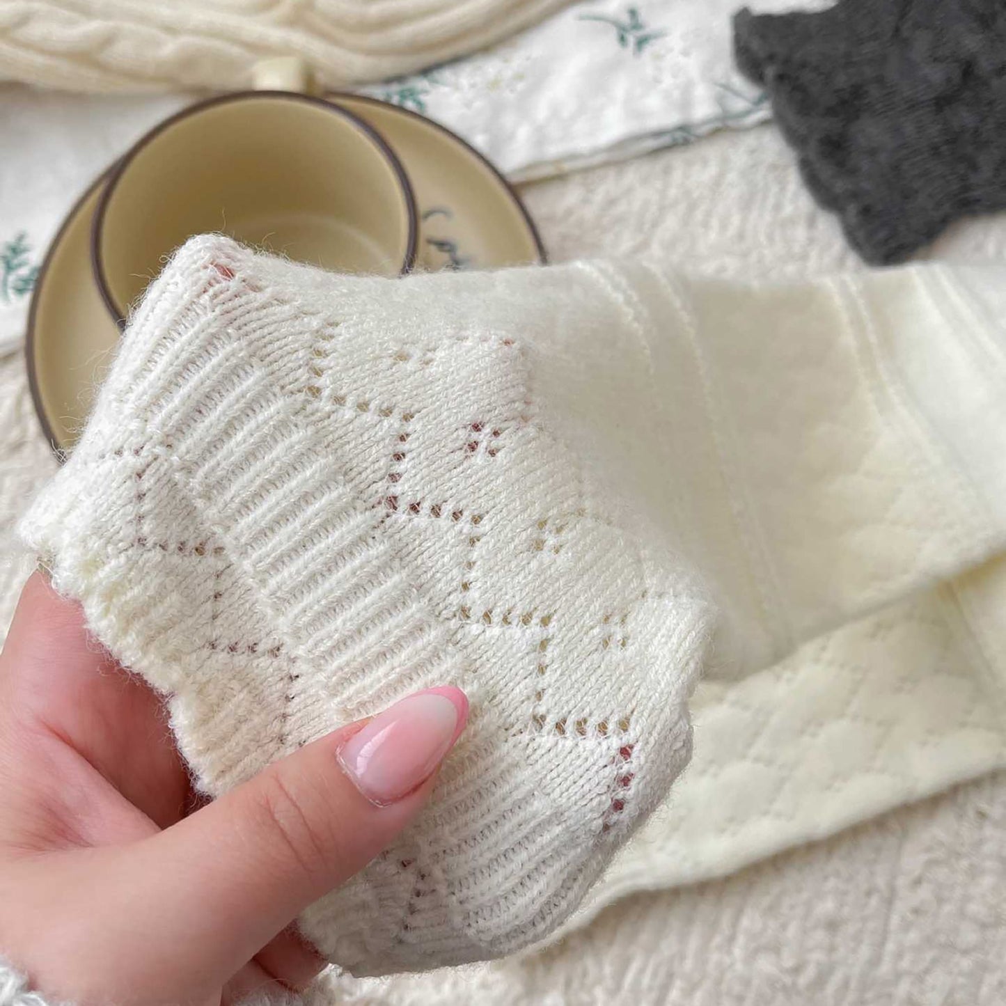 6pk Cable Knit Knee-High Socks - Warm Textured Socks for Casual Winter & Cozy Daily Wear