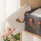 Foldable Fabric Storage Bin with Open Top and Carry Handles