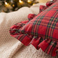 2 Pack Christmas Plaid Ruffle Throw Pillow Covers 18 x 18 Inch for Couch and Bed