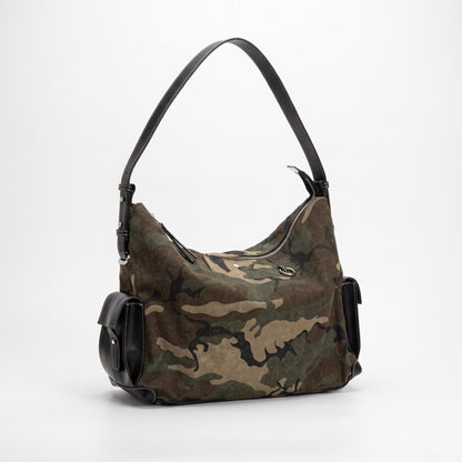 Camouflage Shoulder Bag Adjustable Strap Multi Pocket Hobo Handbag
