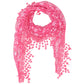 Lightweight Lace Floral Head Scarf Fringe Triangular Shawl