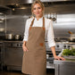 Water Resistant Canvas Bib Apron with Adjustable Straps and Pockets