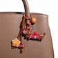 2-Piece Dachshund Dog Keychain Bag Charm Clip with Bell and Dangling Charms