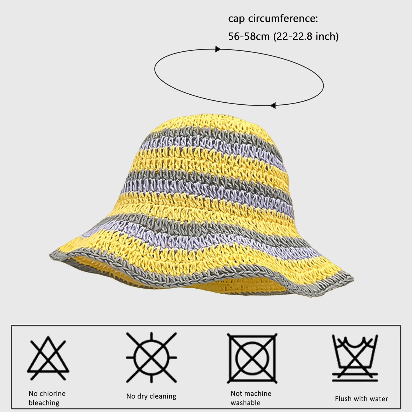 Women's Vibrant Multicolored Crochet Bucket Hat