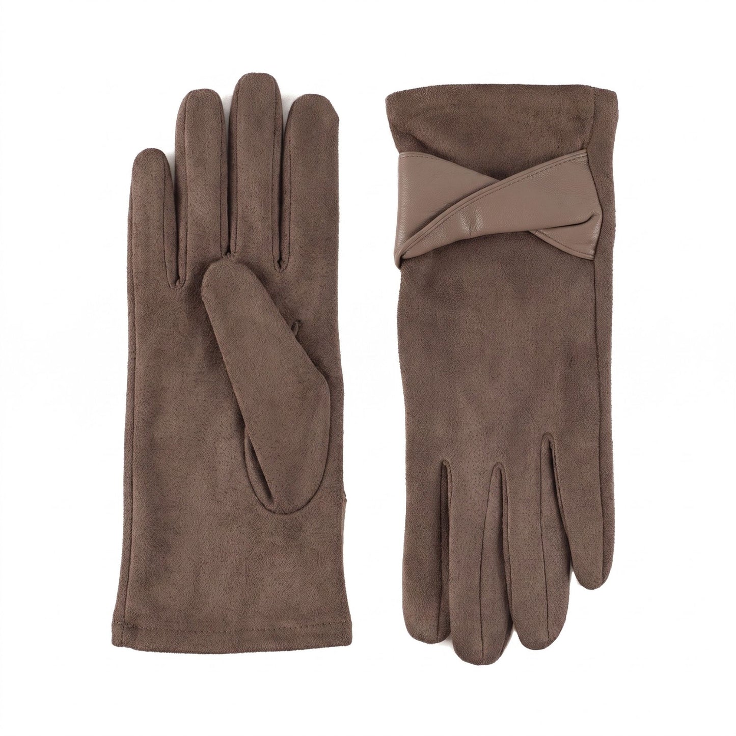 Bow Detail Full Finger Gloves with Soft Textured Finish
