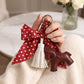 Horse Bag Charm with Polka Dot Bow Tassel and Key Ring
