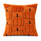 Plush Pumpkin Throw Pillow Cover Square Decorative Fall Cushion Cover