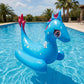 Inflatable Sea Creature Pool Float Ride On with Back Support Durable PVC Water Float for Pool Beach Lake 70.8x31.5x35.4in
