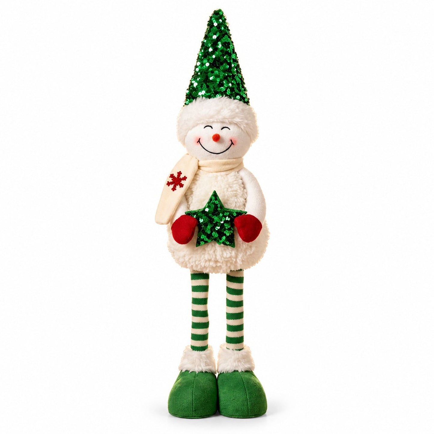 Adjustable Height Sequin Snowman Christmas Decoration