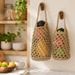 Macrame Hanging Produce Basket Set Woven Cotton Rope Storage Organizer