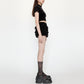 Mid-Calf Lace Socks with Scalloped Edge and Intricate Floral Pattern
