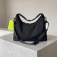 Large Nylon Hobo Shoulder Bag with Adjustable Crossbody Strap and Side Zip Pocket