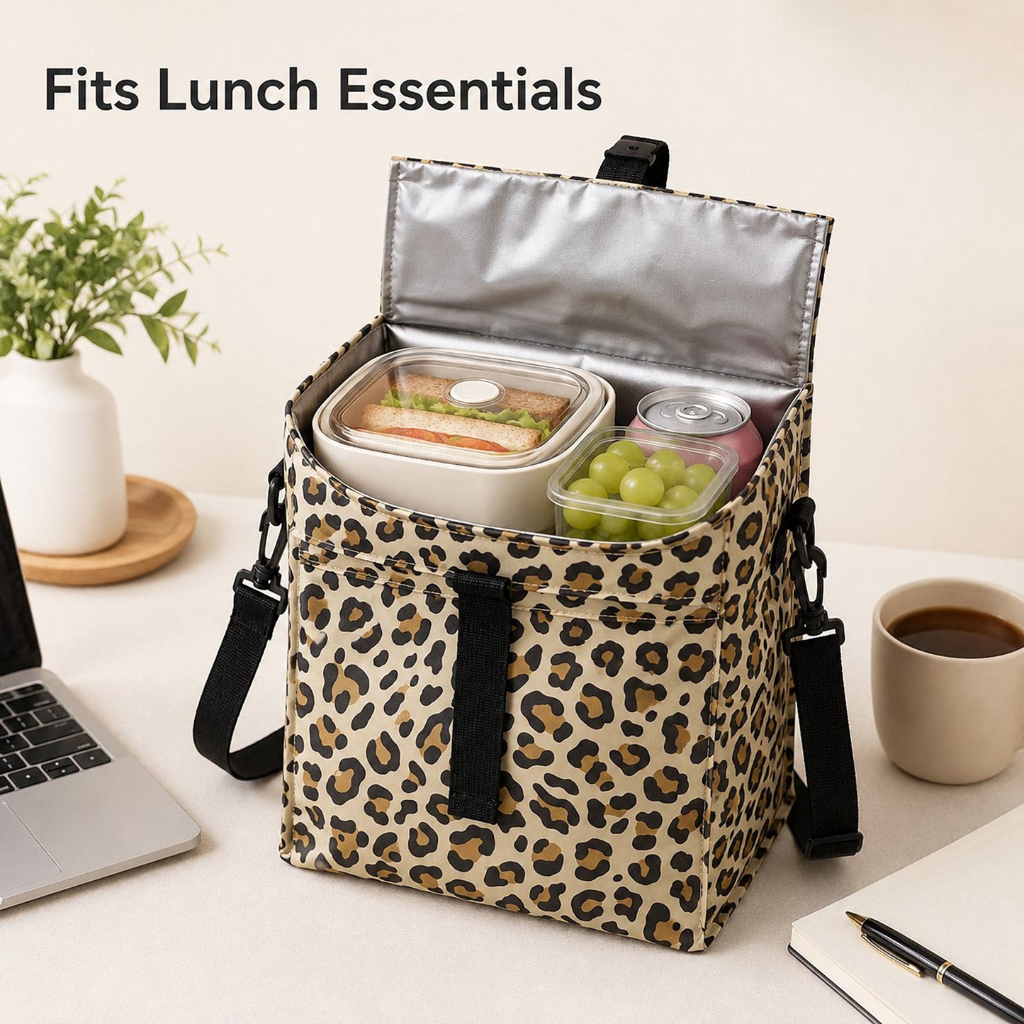 Insulated Lunch Backpack with Buckle Flap and Top Handle