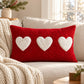 Heart Tufted Decorative Throw Pillow Cover 11.8 x 19.7 in (Single Piece)