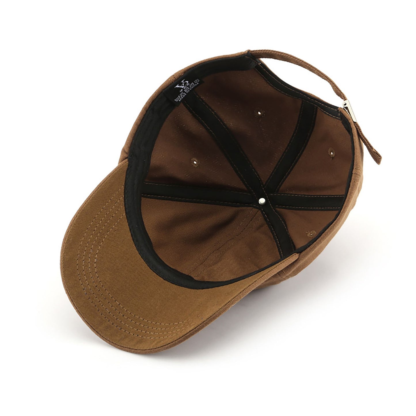 Cotton Baseball Cap with Embroidered Lettering Adjustable Strap Back